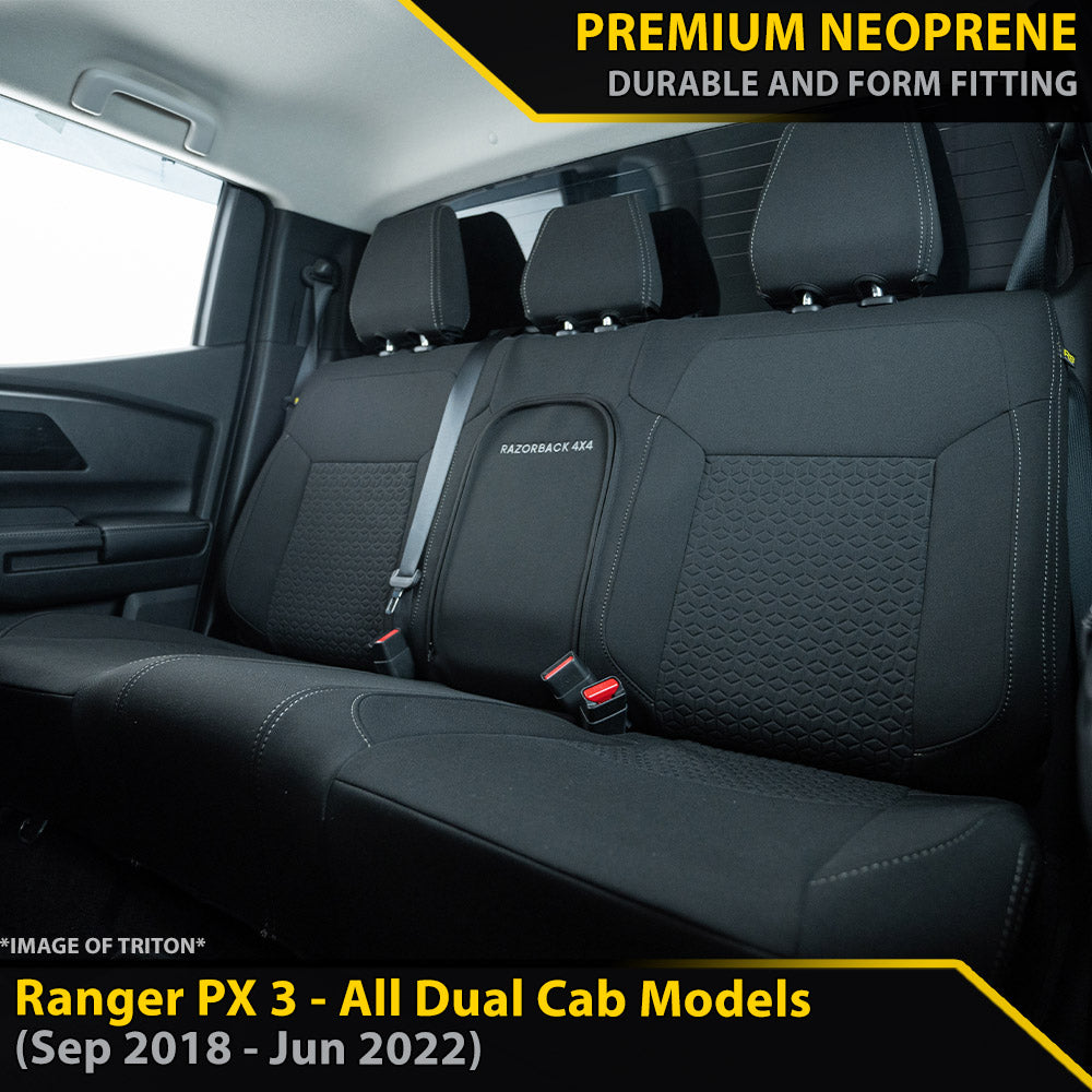 Ford Ranger PX III Premium Neoprene Rear Row Seat Covers (Available)