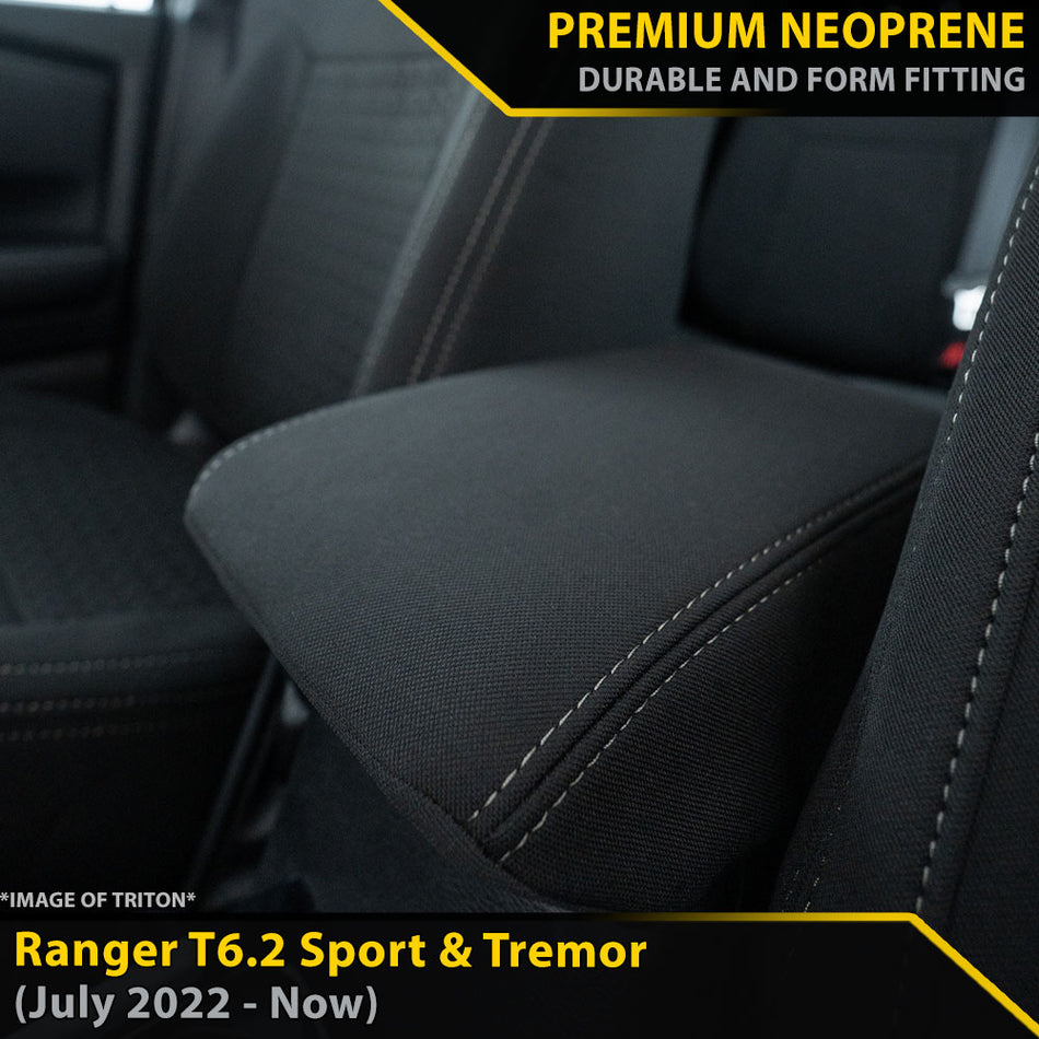 Ford Next-Gen Ranger T6.2 Sport & Tremor Premium Neoprene Console Lid (Available)-Razorback 4x4