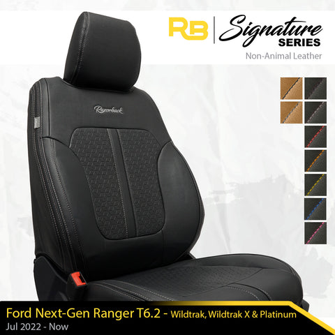 Ford Next-Gen Ranger T6.2 - Wildtrak, Wildtrak X, Platinum & Stormtrak - SIGNATURE Front Row Seat Covers