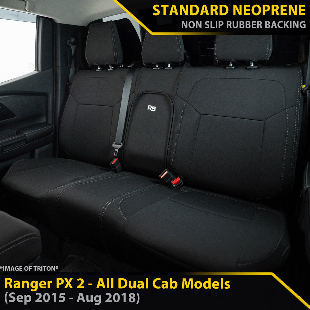 Ford Ranger PX II Neoprene Rear Row Seat Covers (In Stock)