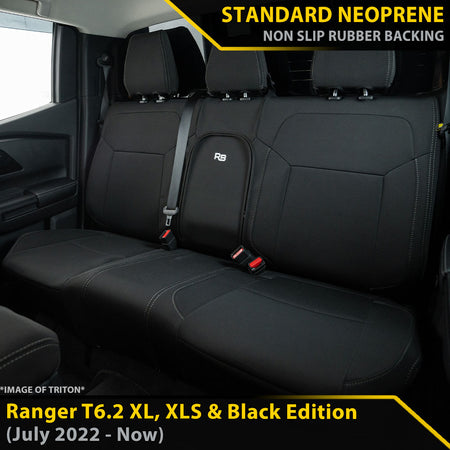 Ford Next-Gen Ranger T6.2 XL, XLS & Black Edition Neoprene Rear Row Seat Covers (In Stock)-Razorback 4x4