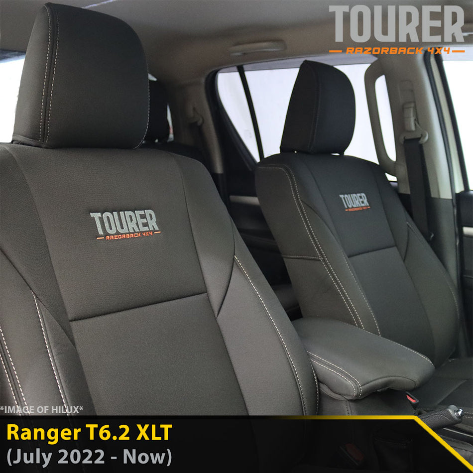 Ford Ranger Next-Gen T6.2 XLT Tourer 2x Front Row Seat Covers (In Stock)-Razorback 4x4