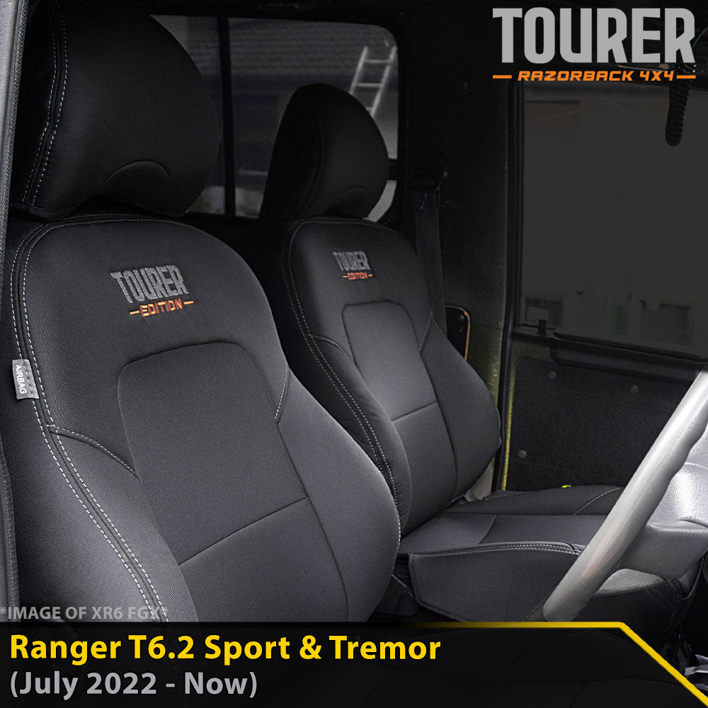 Ford Next-Gen Ranger T6.2 Sport & Tremor Tourer 2x Front Row Seat Covers (In Stock)