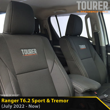 Ford Next-Gen Ranger T6.2 Sport & Tremor Tourer 2x Front Row Seat Covers (In Stock)-Razorback 4x4