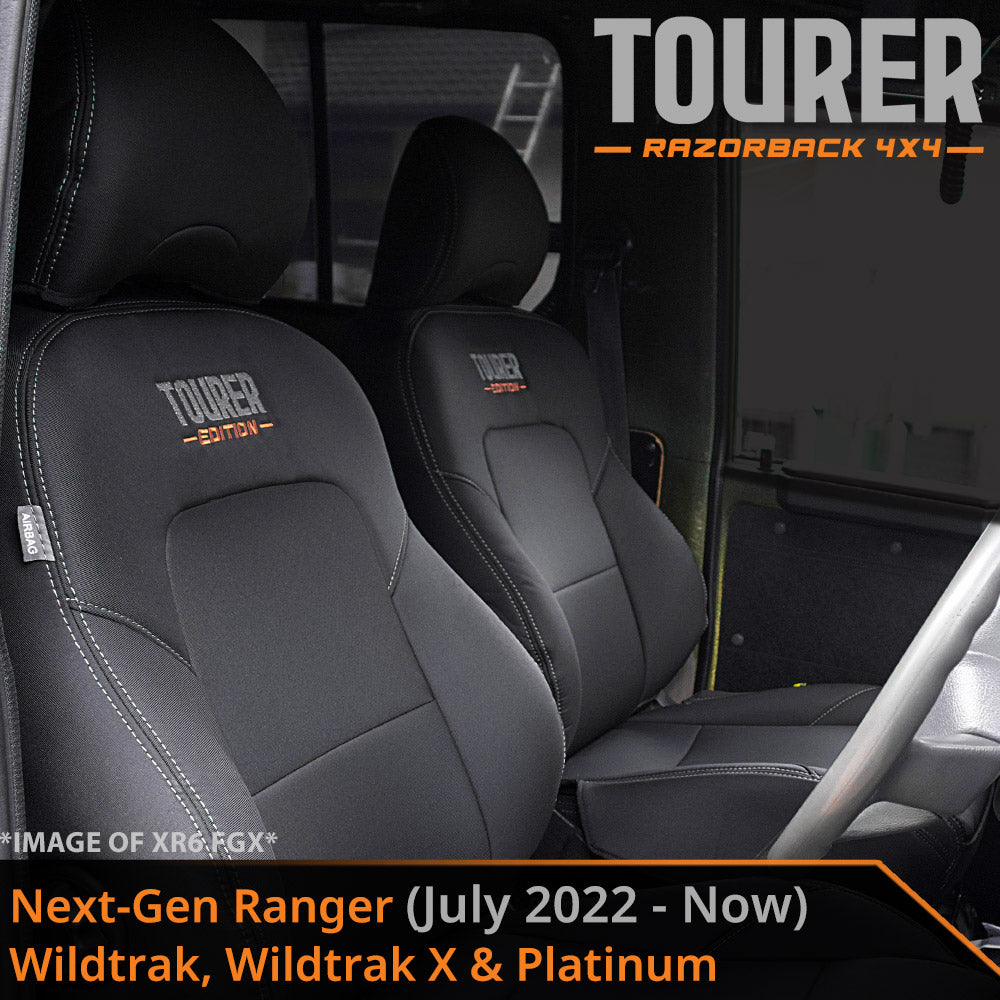 Ford Next-Gen Ranger T6.2 Wildtrak, Wildtrak X & Platinum Tourer 2x Front Row Seat Covers (Made to Order)