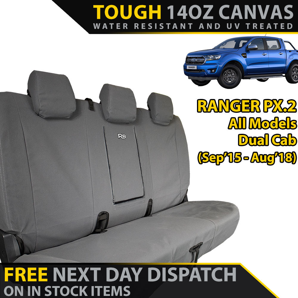 Ford Ranger PX II XP6 Tough Canvas Rear Row Seat Covers (In Stock)