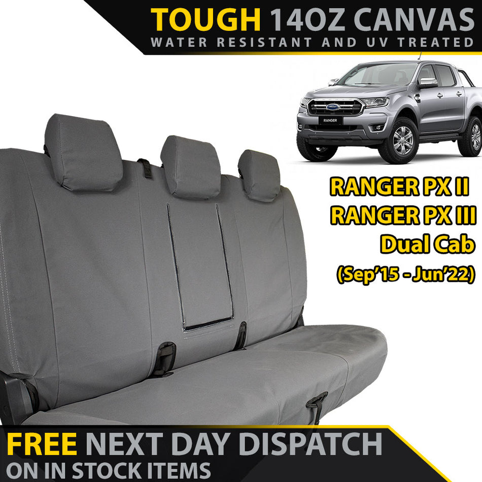 Ford Ranger PX II & PX III - XP6 Tough Canvas Rear Row Seat Covers (In Stock)