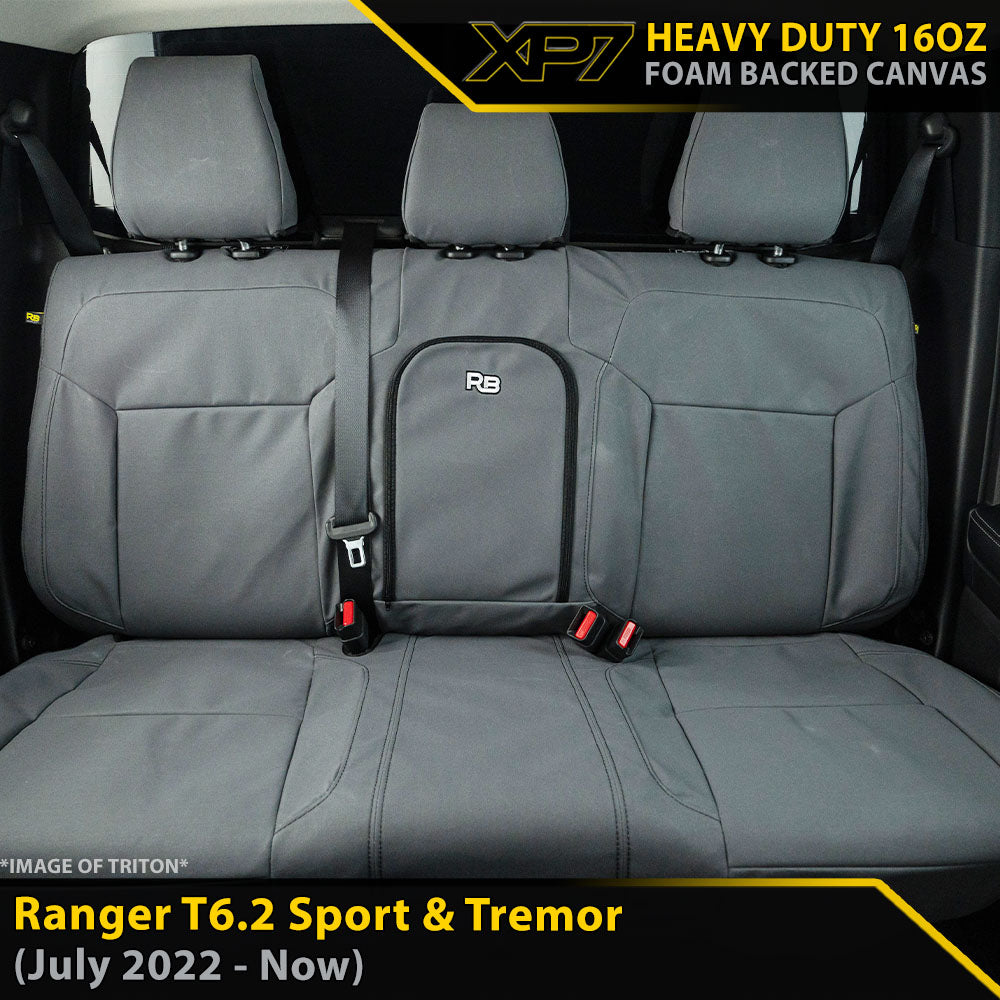 Ford Next-Gen Ranger T6.2 Sport & Tremor XP7 Heavy Duty Canvas Rear Row Seat Covers (In Stock)-Razorback 4x4