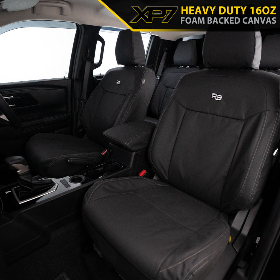 Toyota Hilux 8th Gen - SR5, Rugged X & Rogue with Leather Seats - XP7 Heavy-Duty Canvas 2x Front Seat Covers (Available)