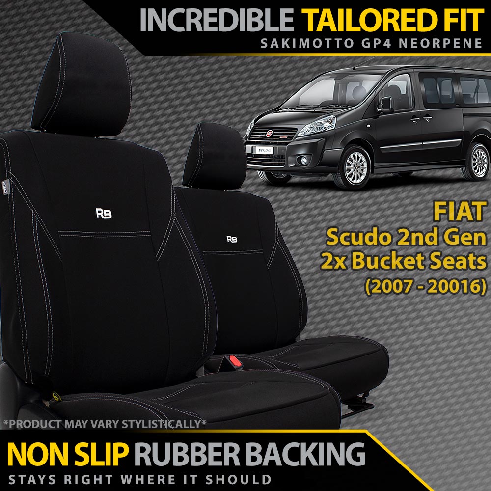 Fiat Scudo 2nd Gen Neoprene 2x Front Seat Covers (Made to Order)-Razorback 4x4