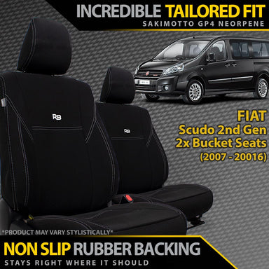 Fiat Scudo 2nd Gen Neoprene 2x Front Seat Covers (Made to Order)-Razorback 4x4