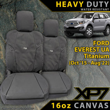 Ford Everest UA Titanium Heavy Duty XP7 Canvas 2x Front Row Seat Covers (Made to Order)-Razorback 4x4