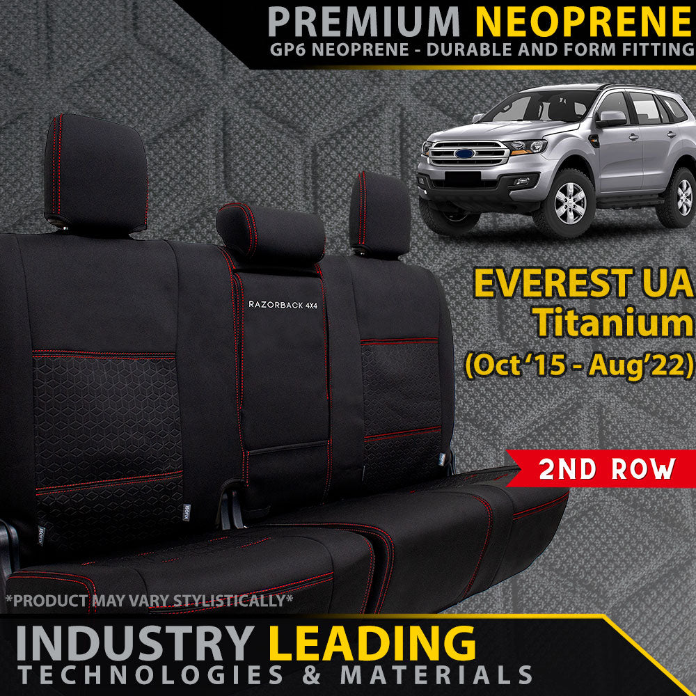 Ford Everest UA Titanium Premium Neoprene 2nd Row Seat Covers (Made to Order)