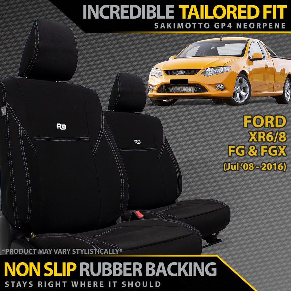 Ford Falcon XR6 FG/FGX GP4 Neoprene 2x Front Seat Covers (In Stock)-Razorback 4x4
