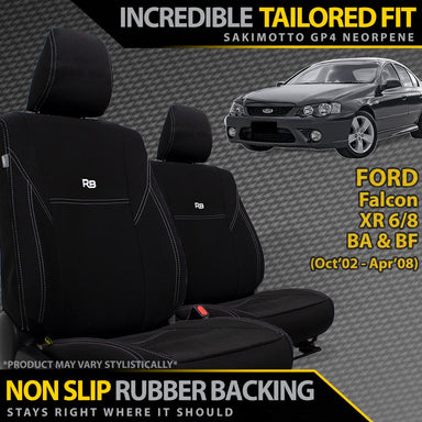 Ford Falcon XR6/8 BA & BF Neoprene 2x Front Seat Covers (Available)-Razorback 4x4