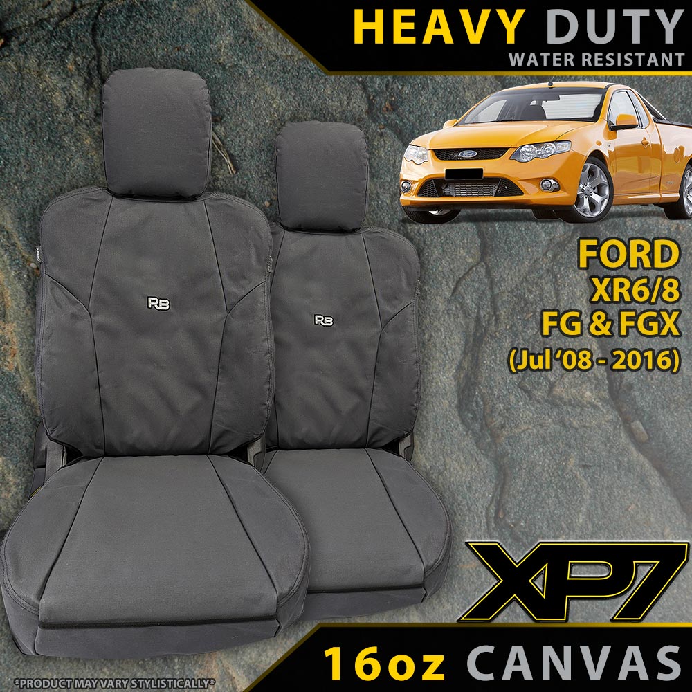 Ford Falcon XR6/8 FG & FGX Heavy Duty XP7 Canvas 2x Front Seat Covers (Available)-Razorback 4x4