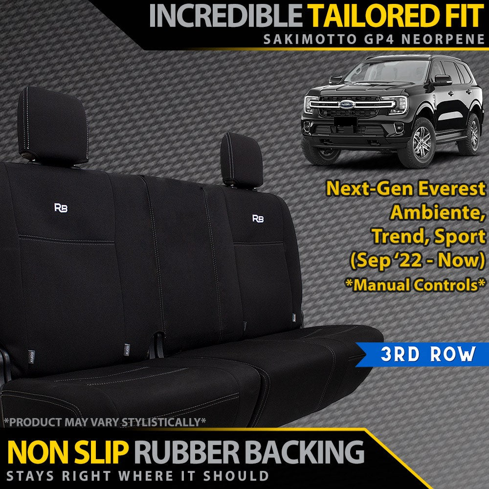 Ford Next-Gen Everest Ambiente, Trend & Sport Neoprene 3rd Row Seat Covers (Made to Order)
