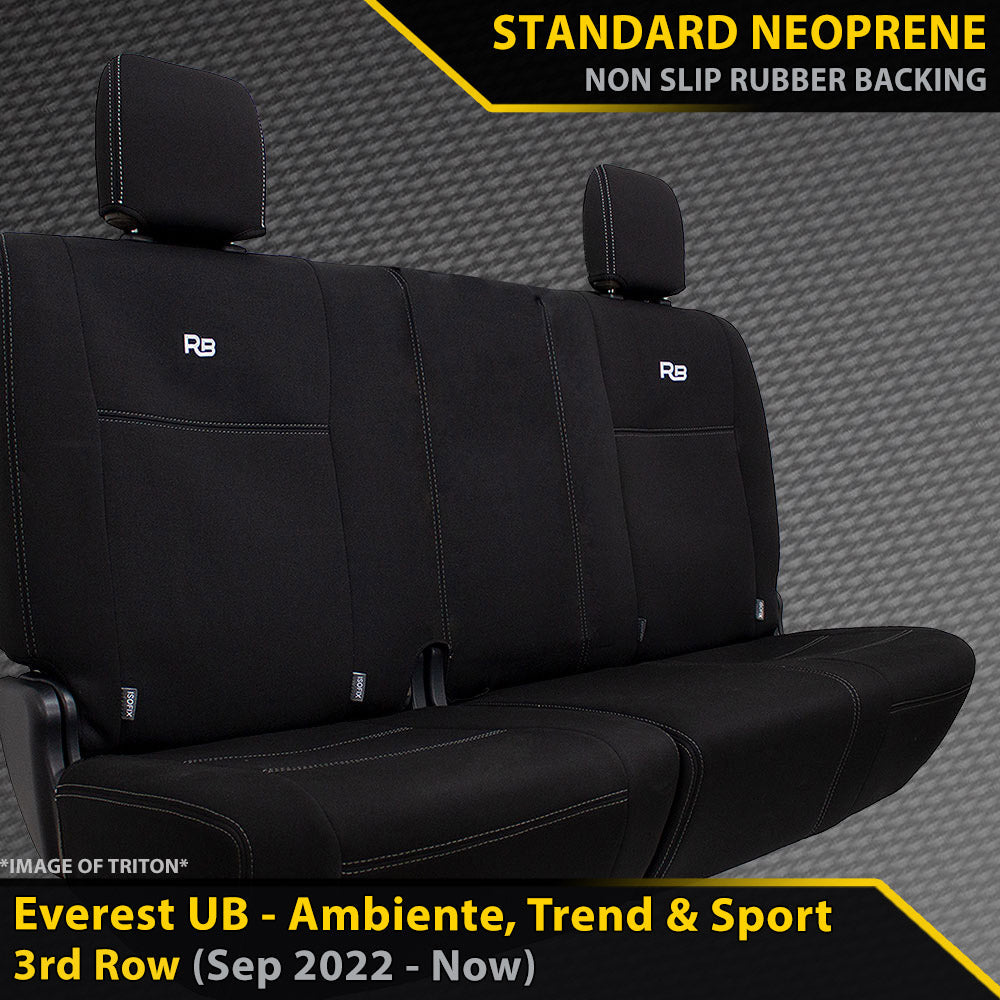 Ford Next-Gen Everest UB Trend, Ambiente & Sport Neoprene 3rd Row Seat Covers (Made to Order)