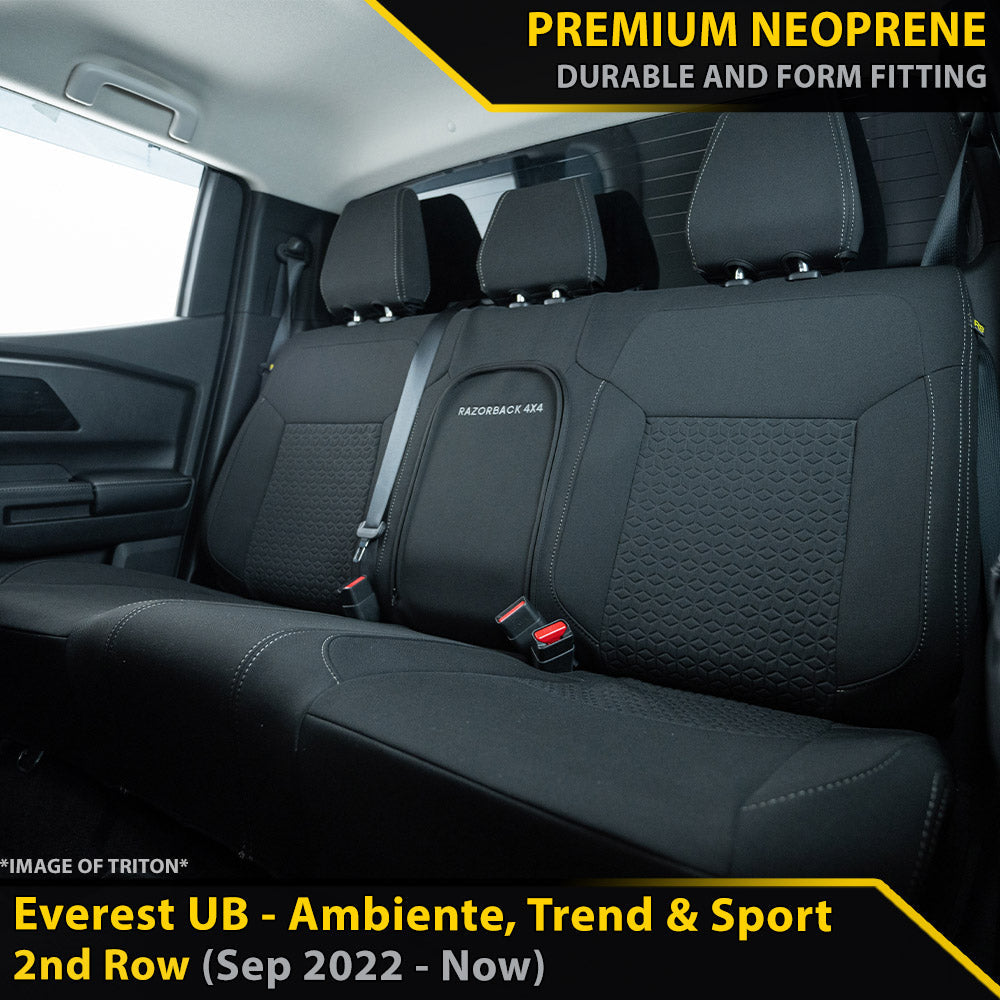 Ford Next-Gen Everest UB Trend, Ambiente & Sport Premium Neoprene 2nd Row Seat Covers (Made to Order)