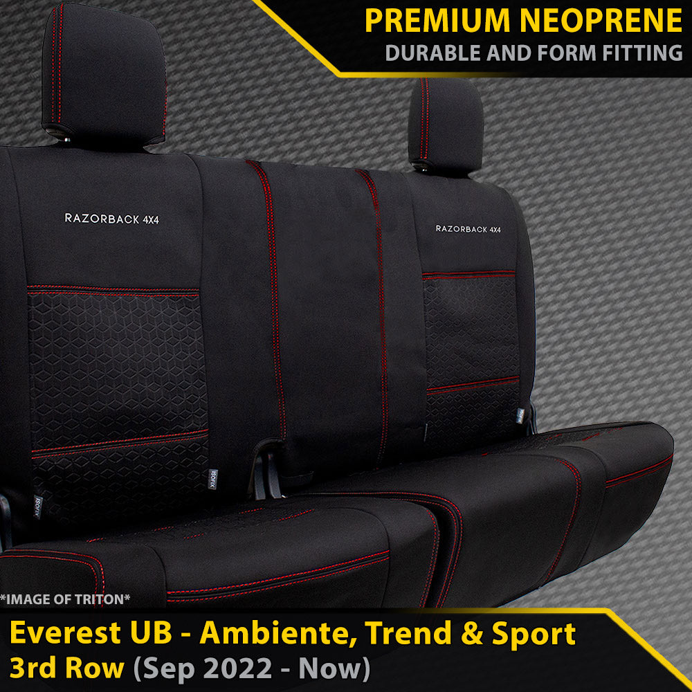 Ford Next-Gen Everest UB Trend, Ambiente & Sport Premium Neoprene 3rd Row Seat Covers (Made to Order)