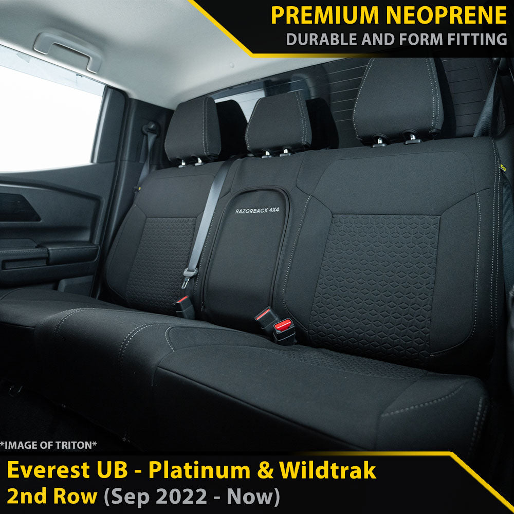 Ford Next-Gen Everest UB Platinum Premium & Wildtrak Neoprene 2nd Row Seat Covers (Made to Order)