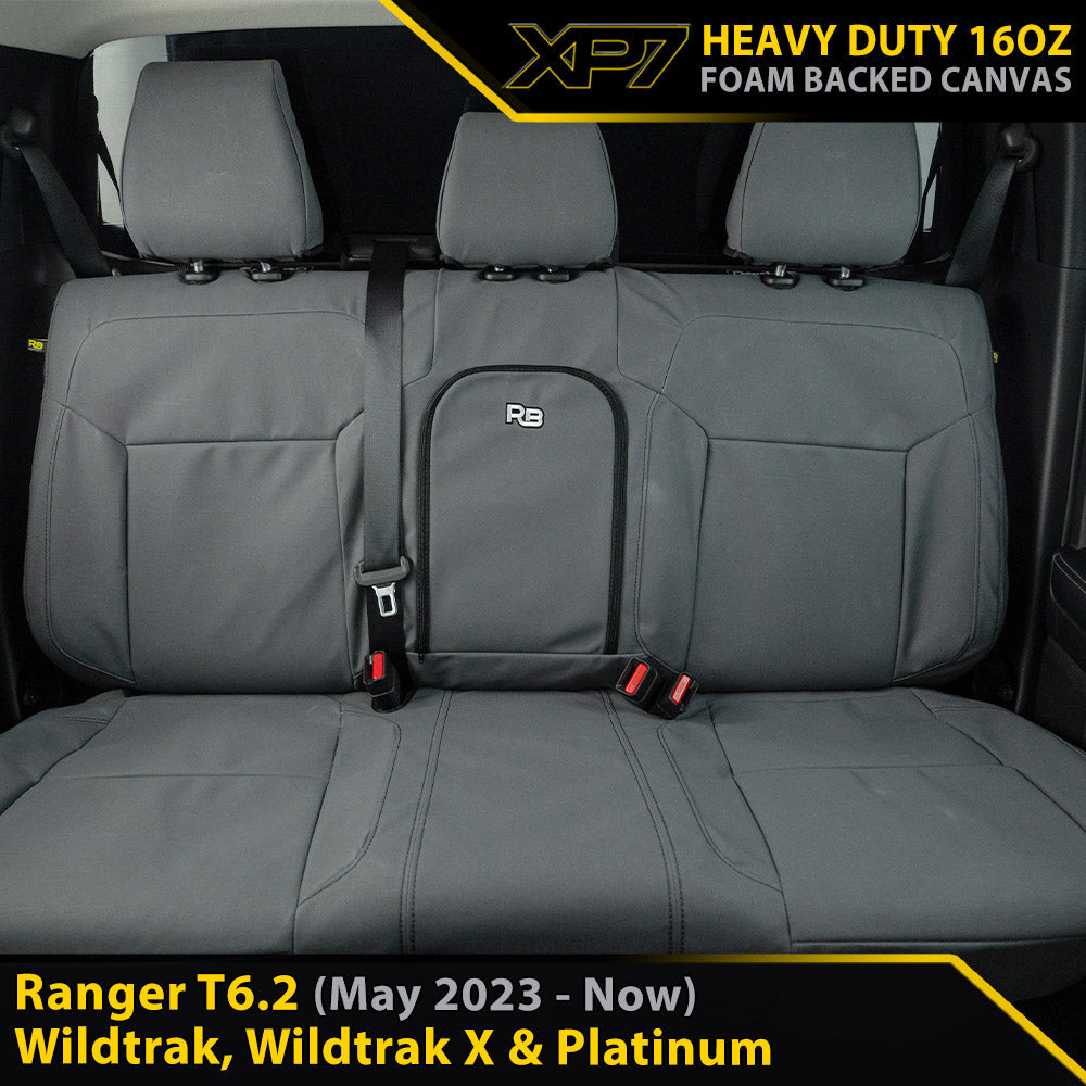 Ford Next-Gen Ranger T6.2 Wildtrak, Wildtrak X & Platinum XP7 Heavy Duty Canvas Rear Row Seat Covers (In Stock)-Razorback 4x4