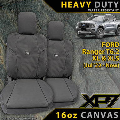 Ford Next-Gen Ranger T6.2 XL & XLS Heavy Duty XP7 Canvas 2x Front Seat Covers (Available)-Razorback 4x4