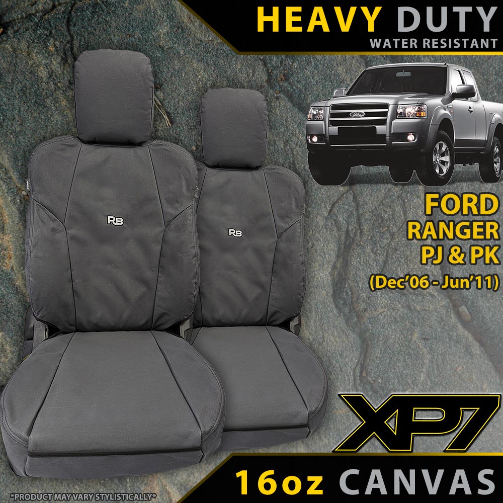 Ford Ranger PJ/PK Heavy Duty XP7 Canvas 2x Front Seat Covers (Made to Order)-Razorback 4x4