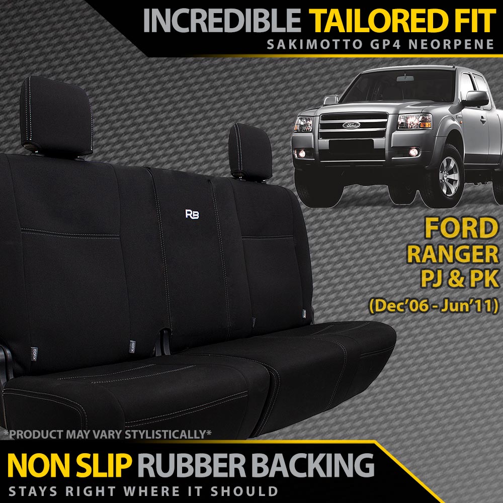 Ford Ranger PJ/PK Neoprene 100% Rear Bench Covers (Made to Order)-Razorback 4x4