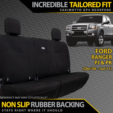 Ford Ranger PJ/PK Neoprene 100% Rear Bench Covers (Made to Order)-Razorback 4x4