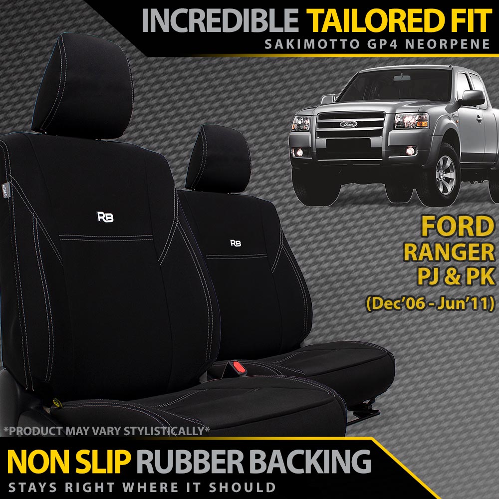 Ford Ranger PJ/PK Neoprene 2x Front Seat Covers (Made to Order)-Razorback 4x4