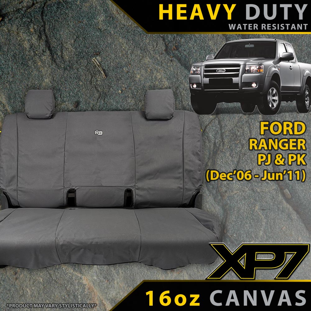 Ford Ranger PJ/PK Heavy Duty XP7 Canvas 100% Rear Bench Seat Covers (Made to Order)-Razorback 4x4