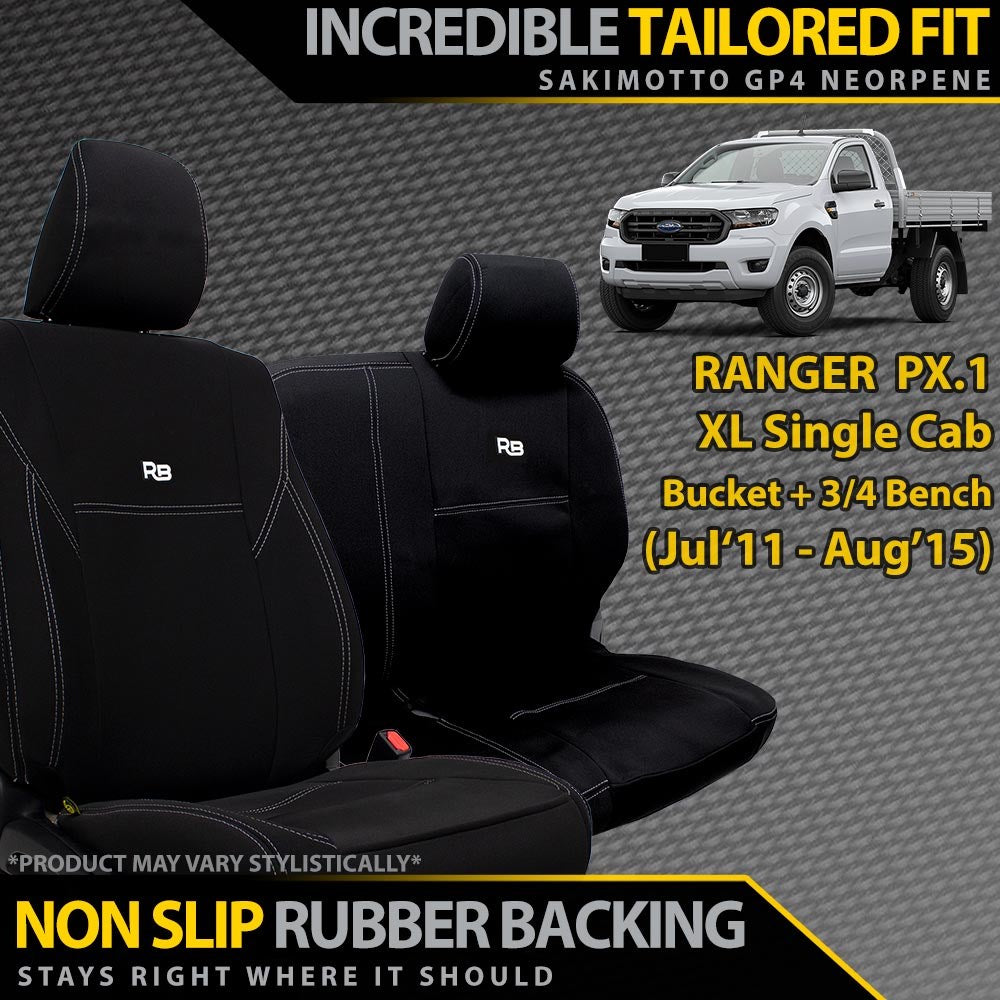 Ford Ranger PX 1 Neoprene Bucket & 3/4 Bench Seat Covers (Made to Order)