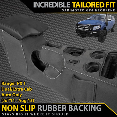 Ford Ranger PX I AUTO Neoprene Centre Console Organiser (Available)-Razorback 4x4