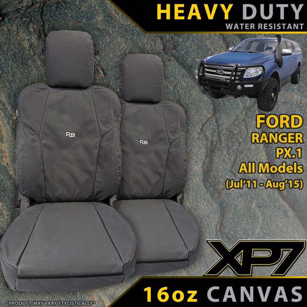 Ford Ranger PX I Heavy Duty XP7 Canvas 2x Front Seat Covers (Available)-Razorback 4x4