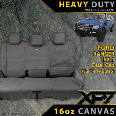 Ford Ranger PX I Heavy Duty XP7 Canvas Rear Row Seat Covers (Available)-Razorback 4x4