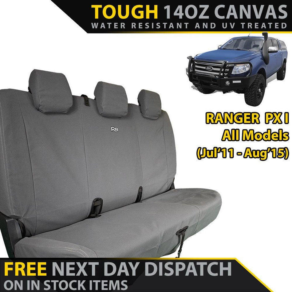 Ford Ranger PX I XP6 Tough Canvas Rear Row Seat Covers (In Stock)-Razorback 4x4