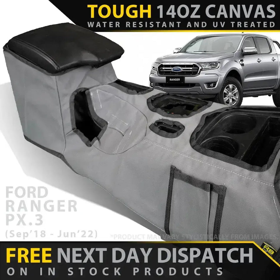 Ford Ranger PX III XP6 Tough Canvas AUTO Centre Console Organiser (In Stock)-Razorback 4x4