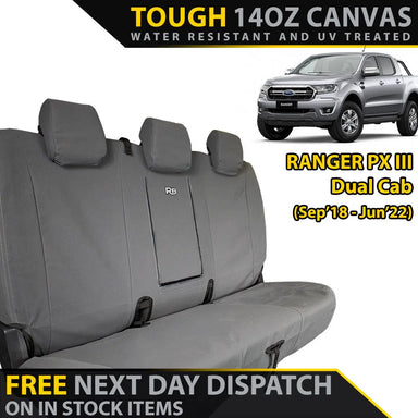 Ford Ranger PX III XP6 Tough Canvas Rear Row Seat Covers (In Stock)-Razorback 4x4