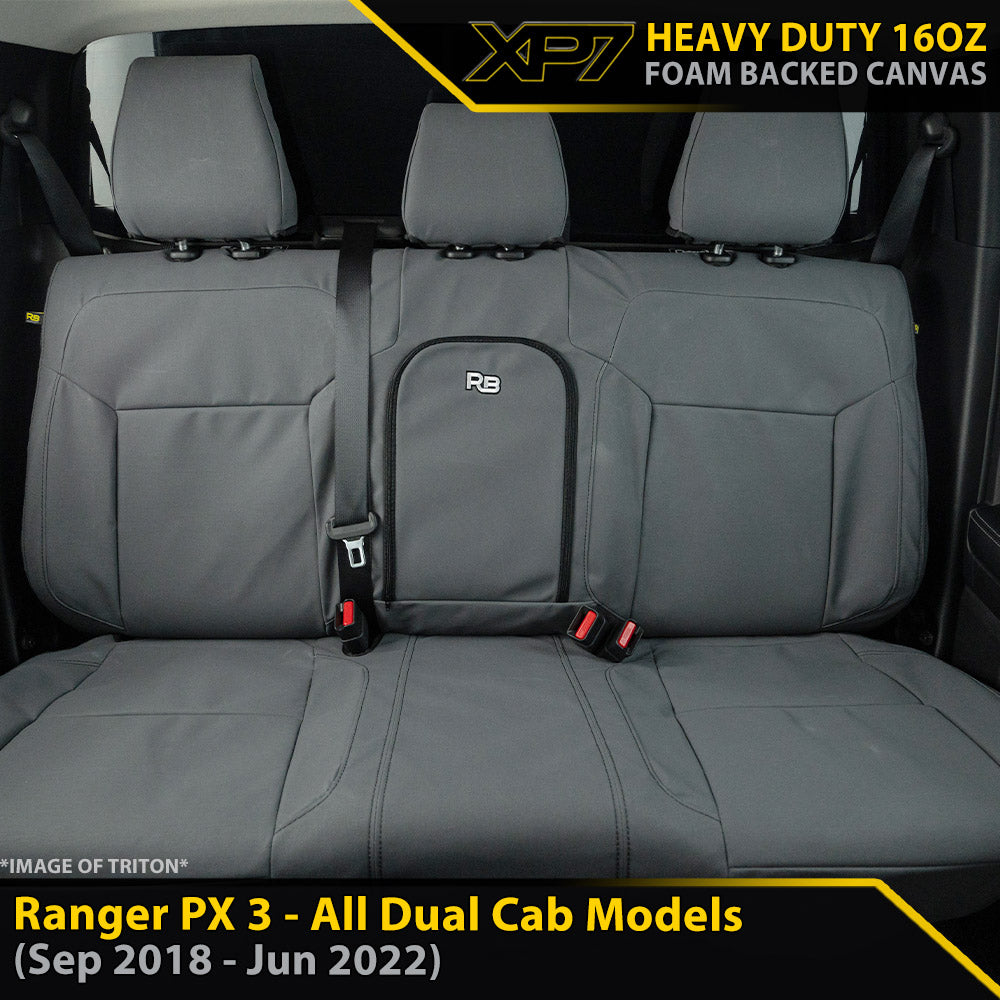 Ford Ranger PX III XP7 Heavy Duty Canvas Rear Row Seat Covers (In Stock)