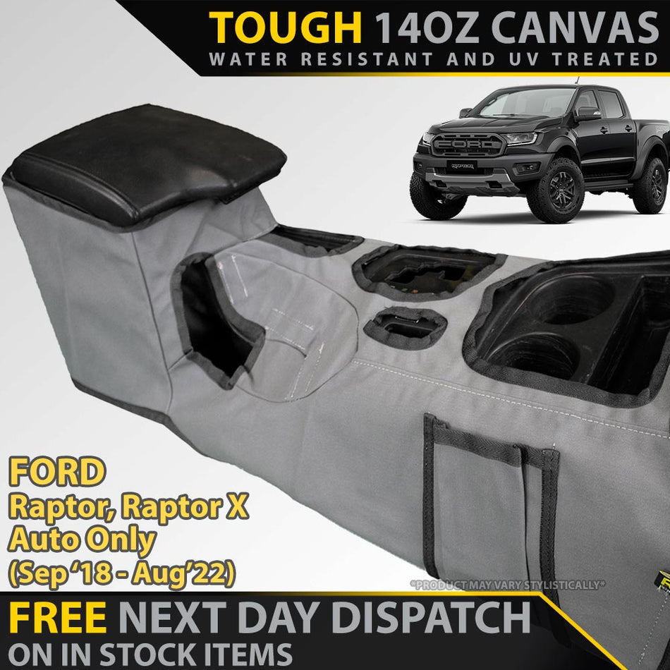 Ford Ranger Raptor PXIII AUTO XP6 Tough Canvas Centre Console Organiser (In Stock)-Razorback 4x4