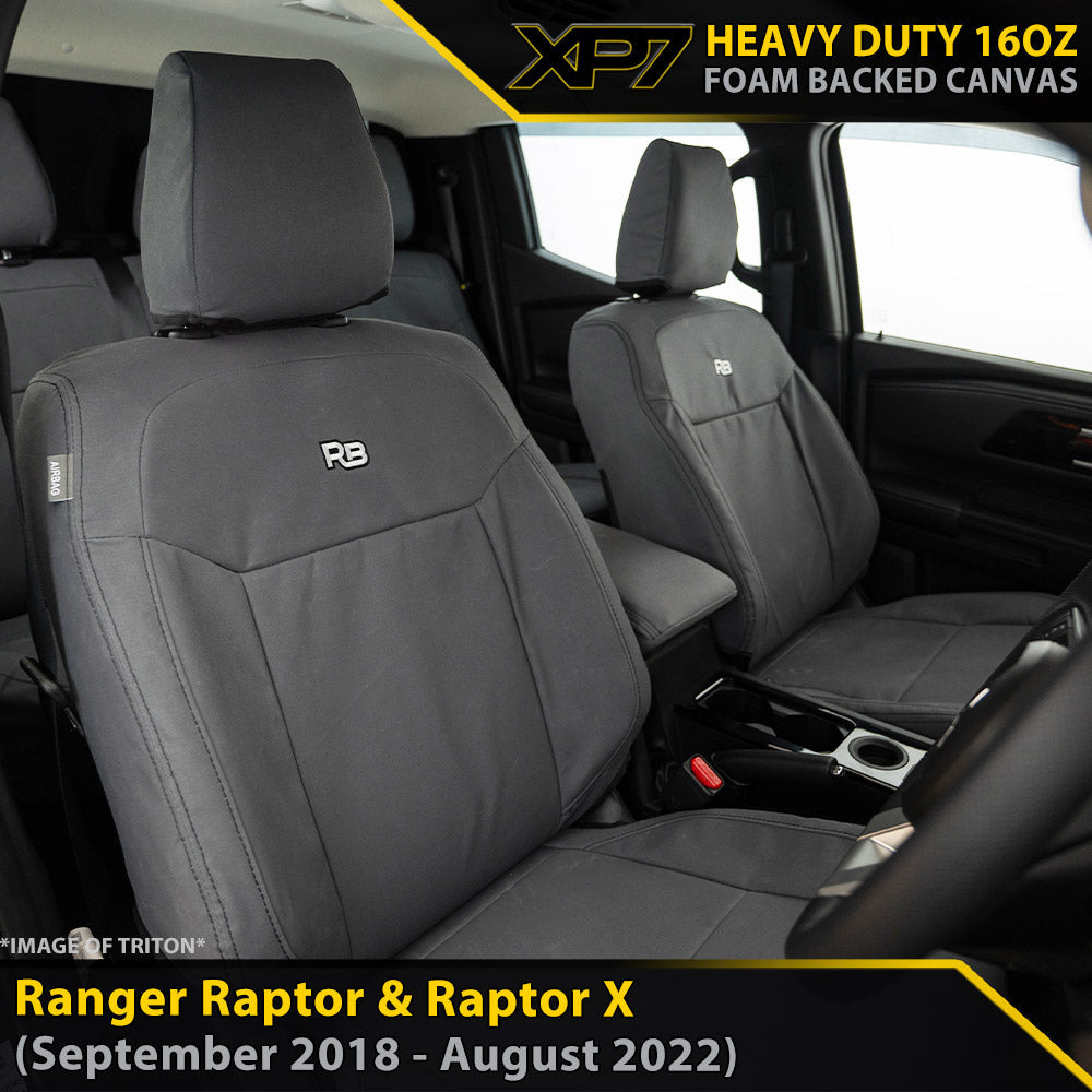 Ford Ranger Raptor PXIII XP7 Heavy Duty Canvas 2x Front Seat Covers (Made to Order)-Razorback 4x4