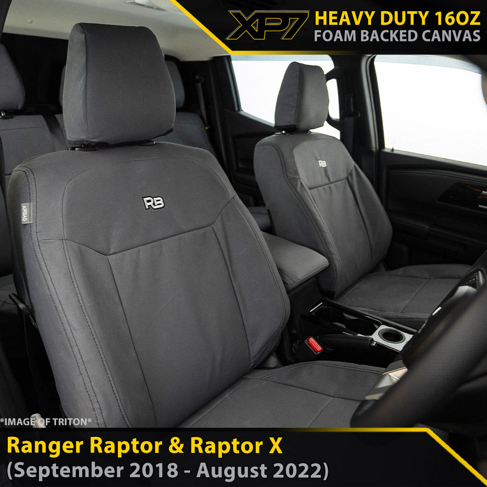 Ford Ranger Raptor PXIII XP7 Heavy Duty Canvas 2x Front Seat Covers (Made to Order)-Razorback 4x4
