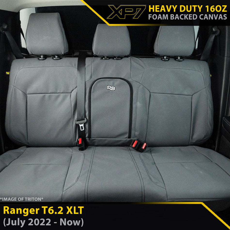 Ford Ranger T6.2 XLT XP7 Heavy Duty Canvas Rear Row Seat Covers (In Stock)-Razorback 4x4