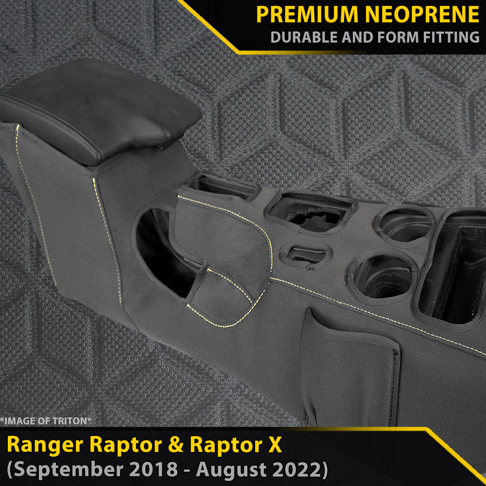 Ford Ranger Raptor PXIII AUTO Premium Neoprene Console Organiser (Made to order)-Razorback 4x4