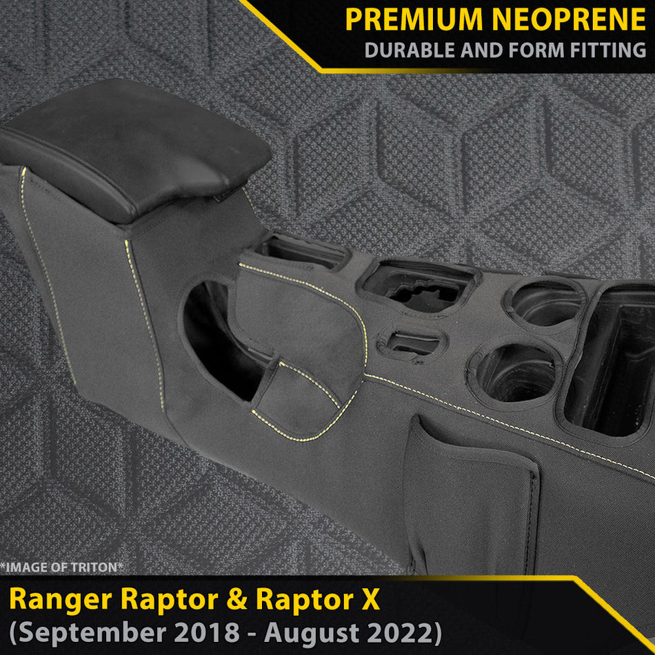 Ford Ranger Raptor PXIII AUTO Premium Neoprene Console Organiser (Made to order)-Razorback 4x4