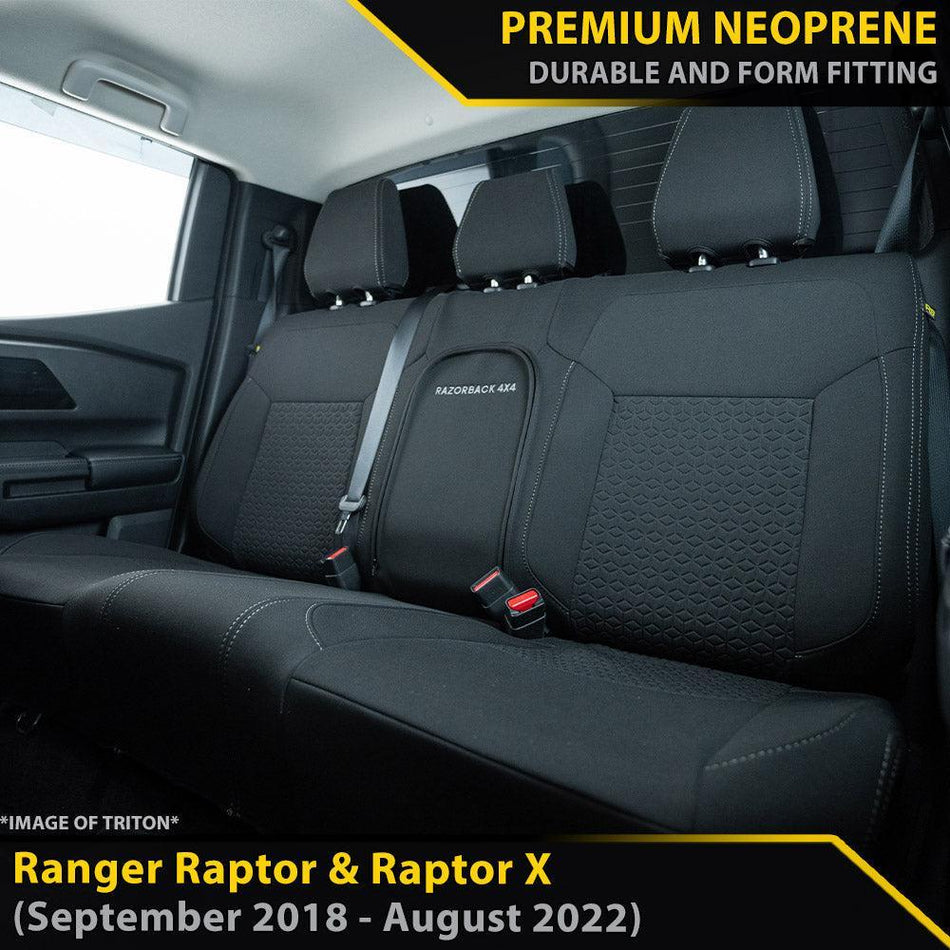Ford Ranger Raptor PXIII Premium Neoprene Rear Row Seat Cover (Available)-Razorback 4x4