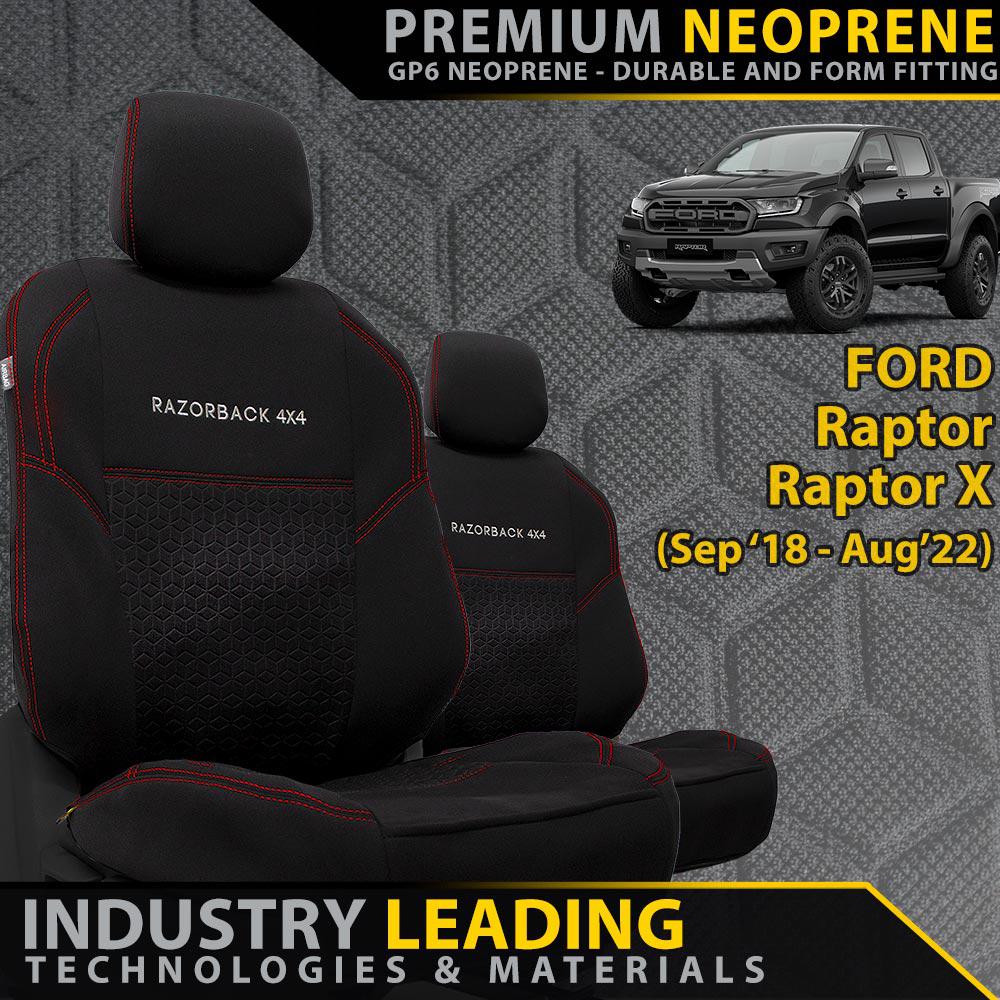 Ford Raptor Premium Neoprene 2x Front Seat Covers (Available)-Razorback 4x4