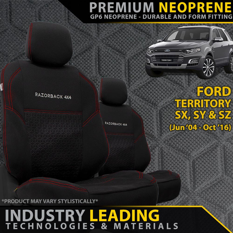 Ford Territory Premium Neoprene 2x Front Seat Covers (Made to order)-Razorback 4x4