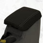 Black car armrest cover on a white background with 'RB' branding.